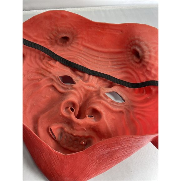 Red Scary Devil Horn Rubber Adult Cosplay Halloween Costume Party Mask - Picture 11 of 12